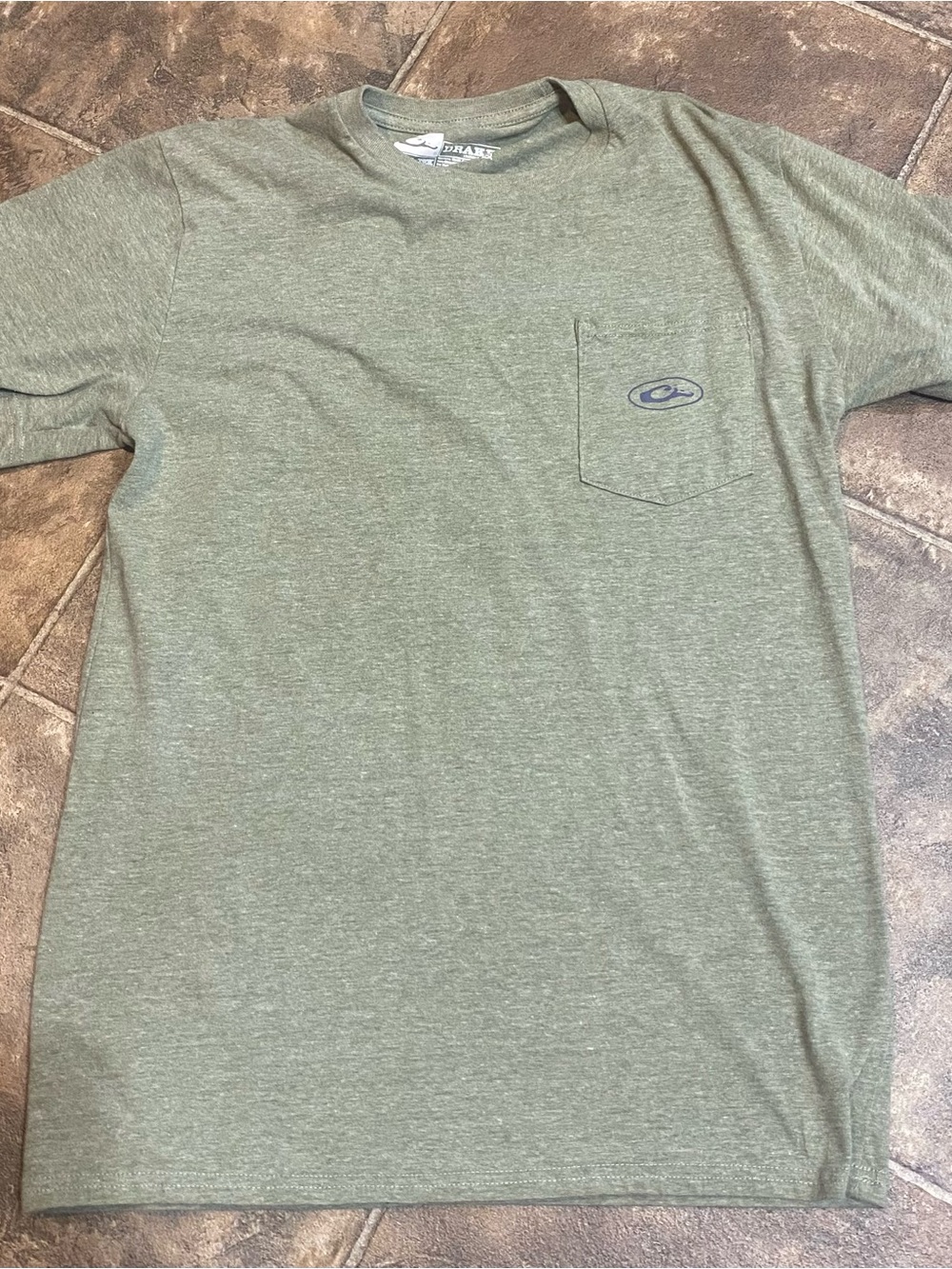 Drake Olive Green Heather Short Sleeve Pocket Tee